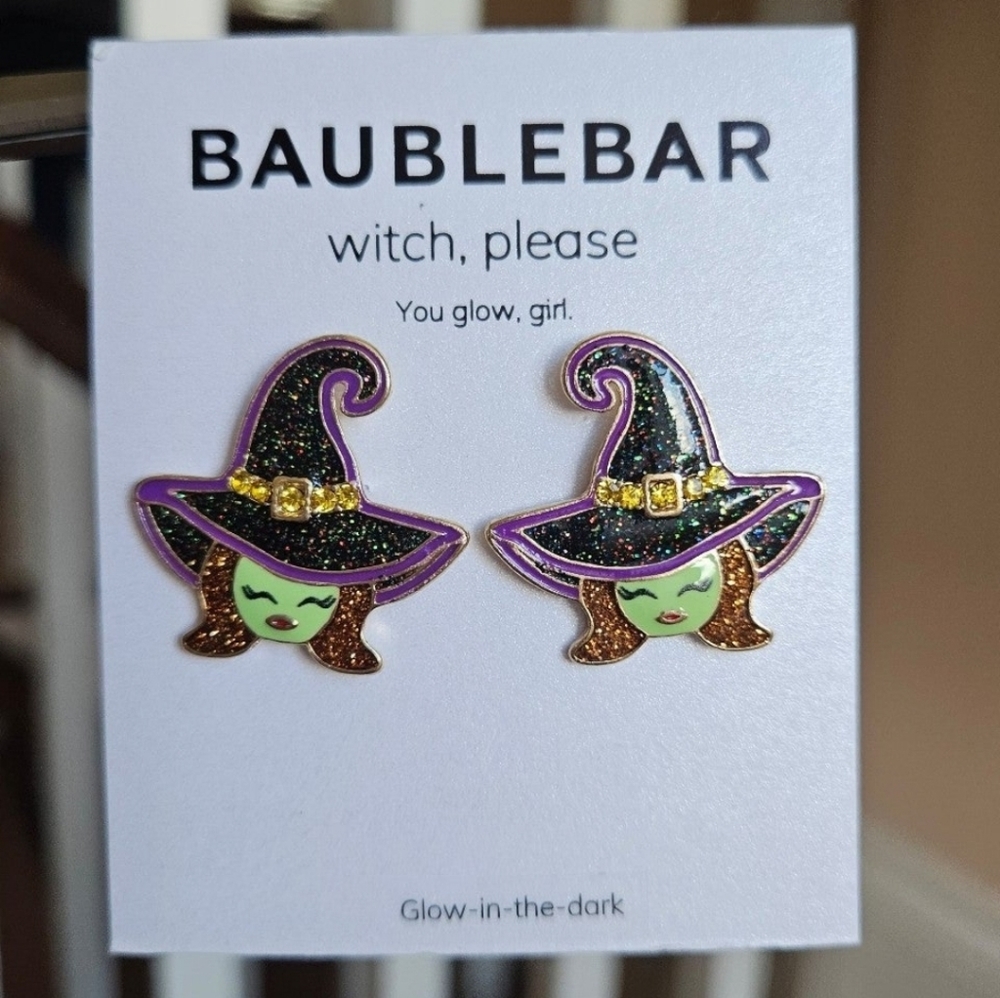 Baublebar Glow in the Dark Witchy Stud Earrings - Picture 1 of 4